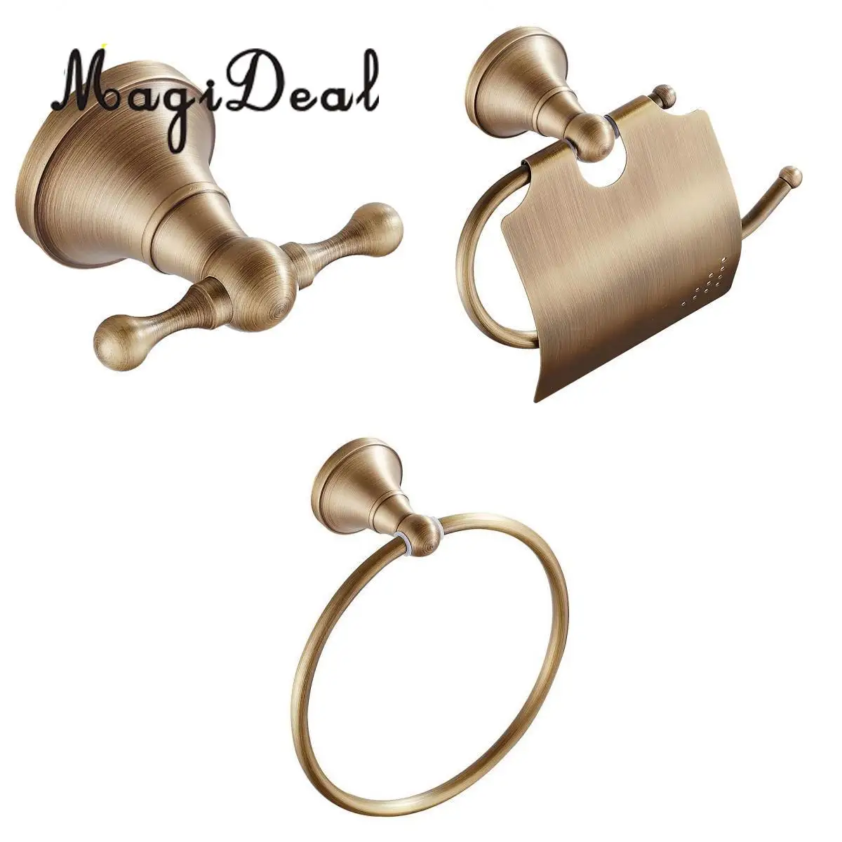 MagiDeal Bathroom Accessory Kit Double Clothes Hanger Towel Ring Toilet Paper Holder
MagiDeal Bathroom Accessory Kit Double Clothes Hanger Towel Ring Toilet Paper Holder