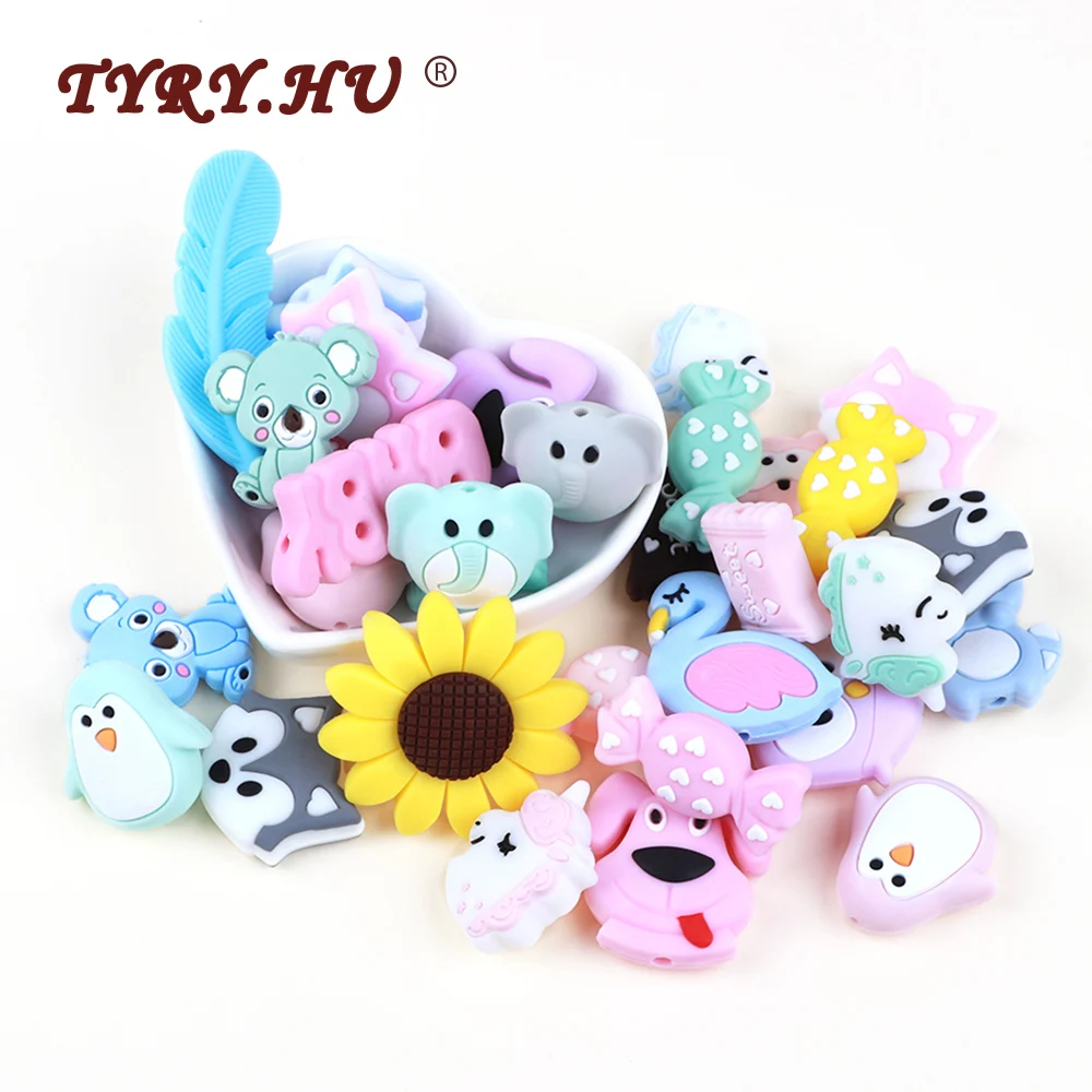 TYRY.HU 3pc/lot Cartoon Silicone Beads Food Grade Mini Koala Raccoon Silicone Teething Beads BPA Free Mini Silicone Teether Toy
TYRY.HU 3pc/lot Cartoon Silicone Beads Food Grade Mini Koala Raccoon Silicone Teething Beads BPA Free Mini Silicone Teether Toy