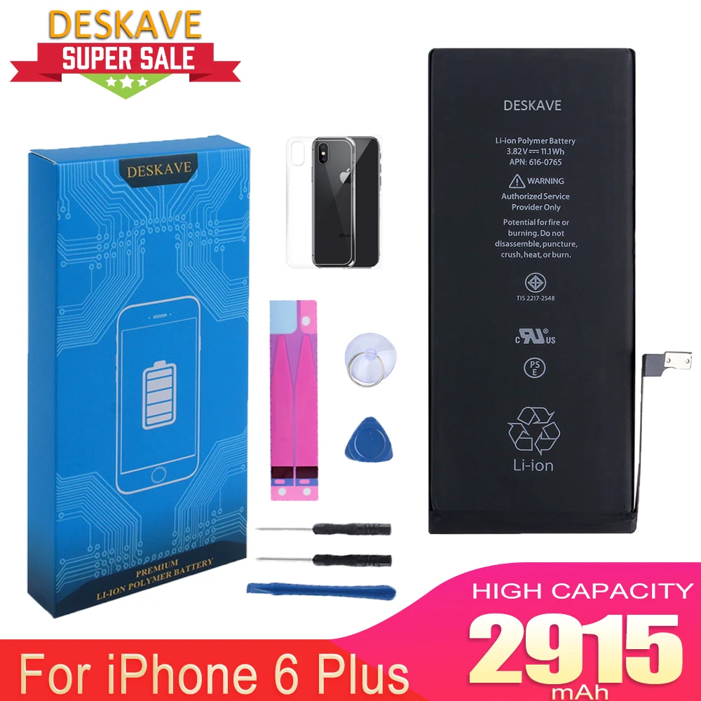 Lithium Polymer Battery For iPhone 6 Plus 6Plus Internal Batteria High Capacity 2915mAh Replacement Battery Retail Pack
Lithium Polymer Battery For iPhone 6 Plus 6Plus Internal Batteria High Capacity 2915mAh Replacement Battery Retail Pack