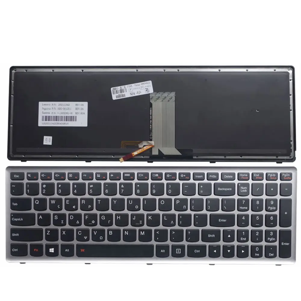 QH GZEELE греческая GK клавиатура для Lenovo Ideapad Z710 U510 Клавиатура ноутбука с серебристой
