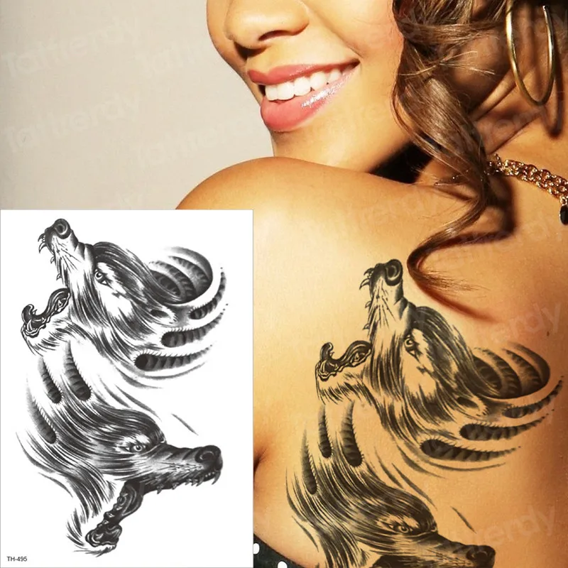 Waterproof Temporary Tattoo Sticker wolf skull pattern tattoo Water Transfer body art fake tattoo for women men
Waterproof Temporary Tattoo Sticker wolf skull pattern tattoo Water Transfer body art fake tattoo for women men