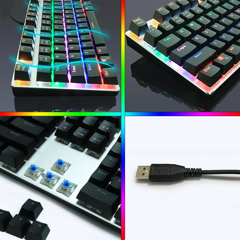 Metoo Gaming Mechanical Keyboard Game Anti-ghosting Russian/US Blue Black Red Switch Backlit USB Wired Keyboard For pro Gamer
Metoo Gaming Mechanical Keyboard Game Anti-ghosting Russian/US Blue Black Red Switch Backlit USB Wired Keyboard For pro Gamer