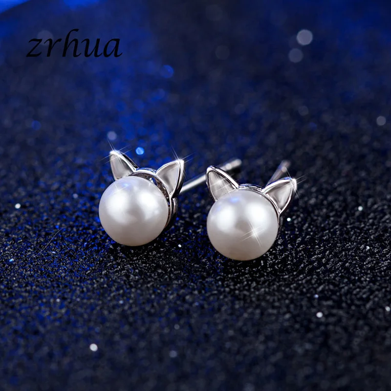 ZRHUA 925 Sterling Silver High Quality Earrings Jewelry Women Accessories Elegant Cat Pearl Stud Brincos for Girl Christmas Gift
ZRHUA 925 Sterling Silver High Quality Earrings Jewelry Women Accessories Elegant Cat Pearl Stud Brincos for Girl Christmas Gift