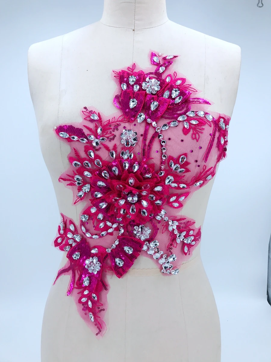 

Пришивные серебряные стразы, роза, искусственные кристаллы, триммированные патчи 42*27 см для платья, аксессуары «сделай сам»