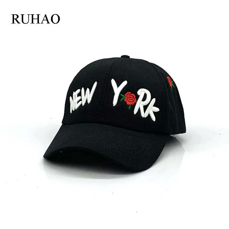 RUHAO 100% Высокое качество хлопковые бейсбольные шапки для женщин Нью Йорк буквы