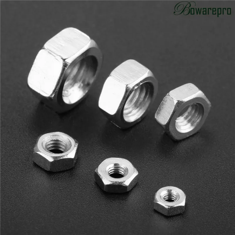 bowarepro Nuts M2/M2.5/M3/M4/M5/M6 Nuts Carbon Steel Metric Thread Hex Nuts Silver Hexagon Nut For Screws Bolts Fasteners 50pcs
bowarepro Nuts M2/M2.5/M3/M4/M5/M6 Nuts Carbon Steel Metric Thread Hex Nuts Silver Hexagon Nut For Screws Bolts Fasteners 50pcs