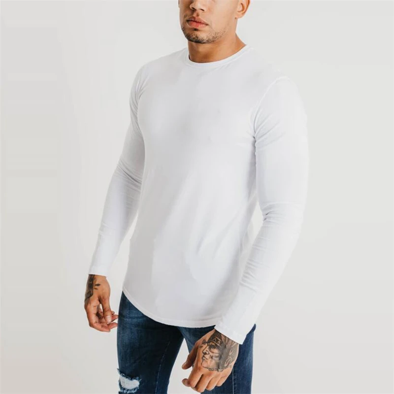 2020 Fashion O Neck Long Sleeve T Shirt Men Slim Solid White T-Shirt Tops Casual Muscle Tops Mens summer autumn Cotton clothing
2020 Fashion O Neck Long Sleeve T Shirt Men Slim Solid White T-Shirt Tops Casual Muscle Tops Mens summer autumn Cotton clothing