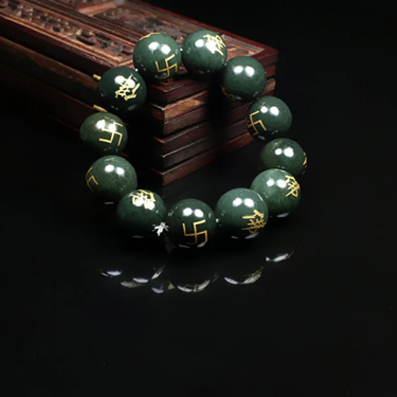 Drop Shipping Natural XinJiang HeTian Jade Bracelets Lucky Amulet Jade Stone Round Beads Buddha Bracelet & bangles For Women Men
Drop Shipping Natural XinJiang HeTian Jade Bracelets Lucky Amulet Jade Stone Round Beads Buddha Bracelet & bangles For Women Men