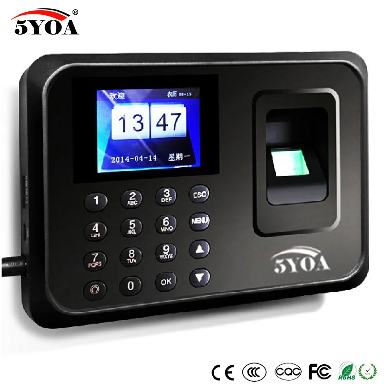 5YOA Biometric Attendance System USB Fingerprint Reader Time Clock Employee Control Machine Electronic Device
5YOA Biometric Attendance System USB Fingerprint Reader Time Clock Employee Control Machine Electronic Device