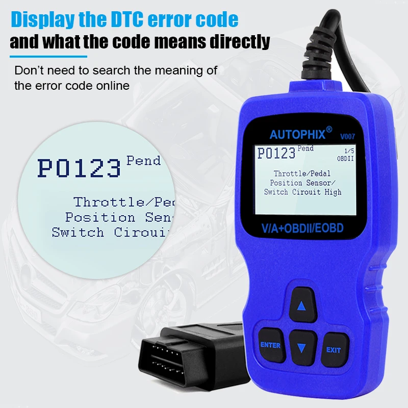 

Автомобильный диагностический сканер для всех систем Autophix V007, OBD2 EOBD VIN считыватель кодов Immo EPB ABS SRS, сброс масла