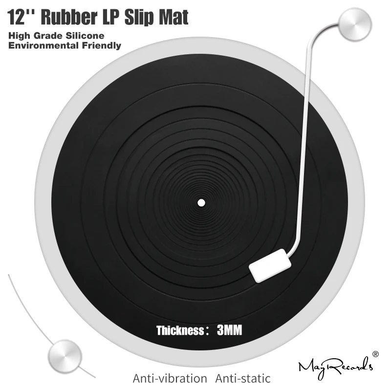 12'' LP Anti-vibration Silicone Pad Rubber LP Slip Mat for Phonograph Turntable Vinyl Thickness 3MM Flat Soft LP Mat
12'' LP Anti-vibration Silicone Pad Rubber LP Slip Mat for Phonograph Turntable Vinyl Thickness 3MM Flat Soft LP Mat