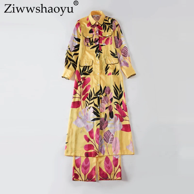 Ziwwshaoyu Elegant Print Cardigan dress + trousers Vintage Pockets Turn-down Collar Dresses 2019 spring and summer new women
Ziwwshaoyu Elegant Print Cardigan dress + trousers Vintage Pockets Turn-down Collar Dresses 2019 spring and summer new women