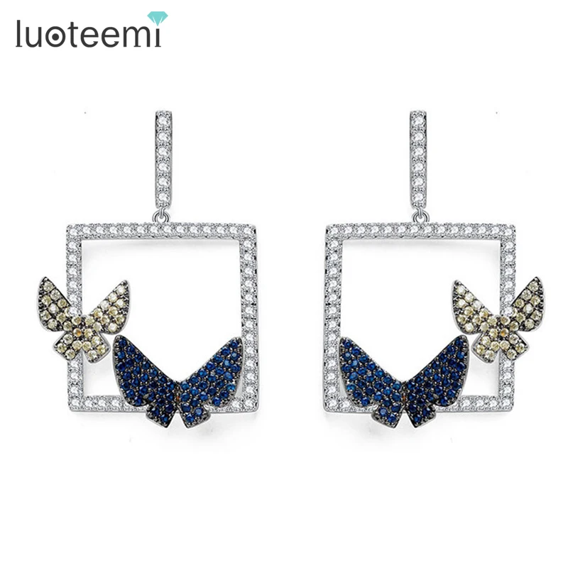 LUOTEEMI Fashion Luxurious Unique Micro Paved Blue Yellow CZ Crystal Double Butterfly Drop Earrings for Women Jewelry
LUOTEEMI Fashion Luxurious Unique Micro Paved Blue Yellow CZ Crystal Double Butterfly Drop Earrings for Women Jewelry
