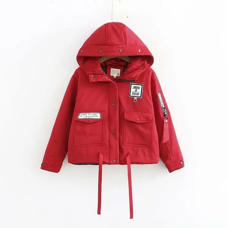 Winter short style show thin girl add thick loose tooling cotton-padded coats schoolgirl hooded zipper Padded keep warm coat
Winter short style show thin girl add thick loose tooling cotton-padded coats schoolgirl hooded zipper Padded keep warm coat