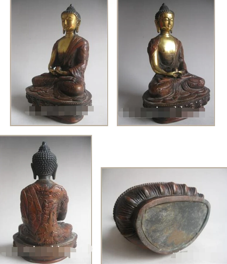 [Старое ремесло] 8-дюймовая оригинальная старая тибетская латунная буддистская