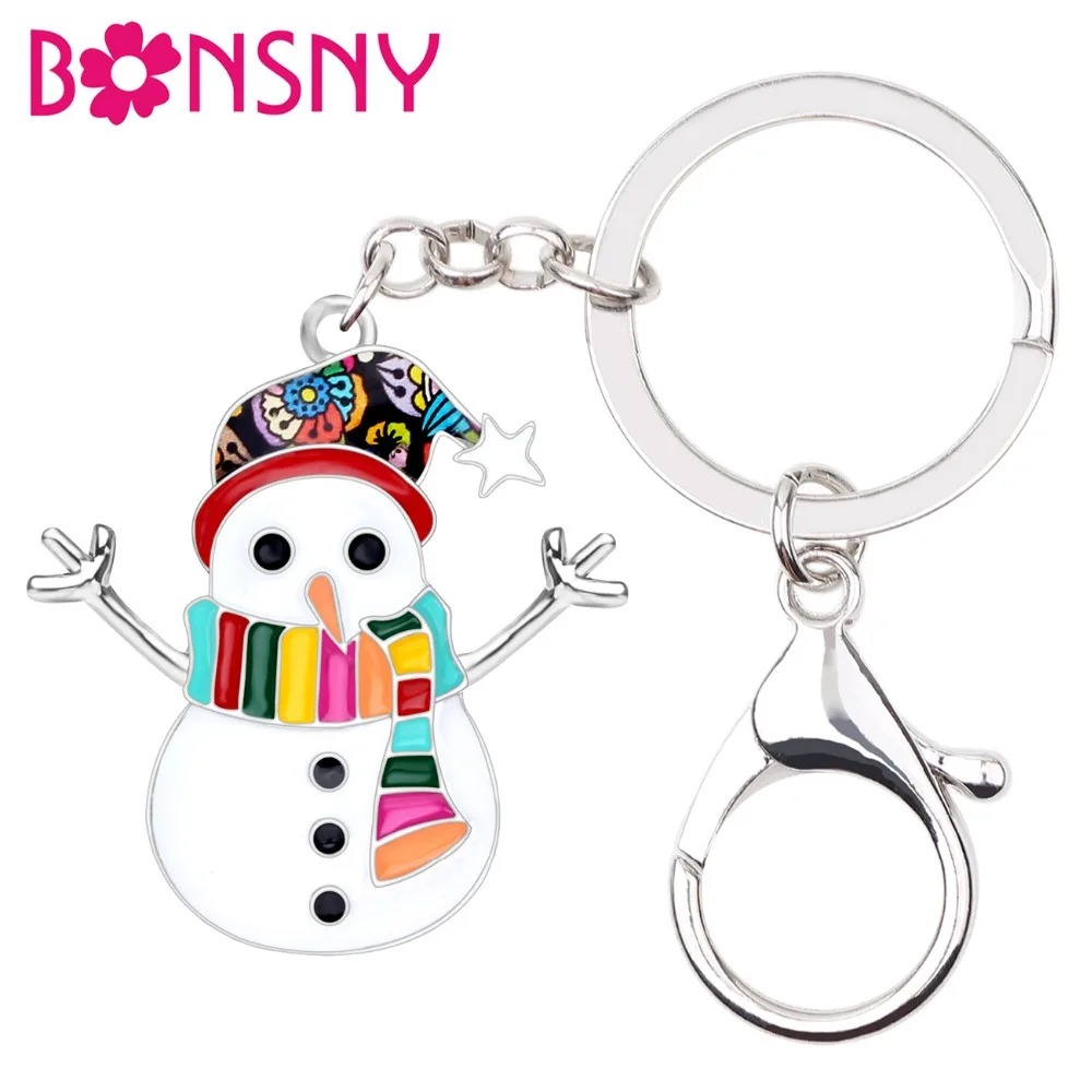 Bonsny Enamel Alloy Christmas Sweet Scarf Snowman Key Chain Ring Festival Jewelry Bag Car Purse Keychain Women Girl Gift New Hot
Bonsny Enamel Alloy Christmas Sweet Scarf Snowman Key Chain Ring Festival Jewelry Bag Car Purse Keychain Women Girl Gift New Hot