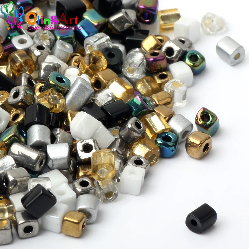 OlingArt NEW AAA Mixed color 3x4mm Square glass seed beads 45g/bag Tube Spacer earrings Bracelet necklace diy jewelry making
OlingArt NEW AAA Mixed color 3x4mm Square glass seed beads 45g/bag Tube Spacer earrings Bracelet necklace diy jewelry making