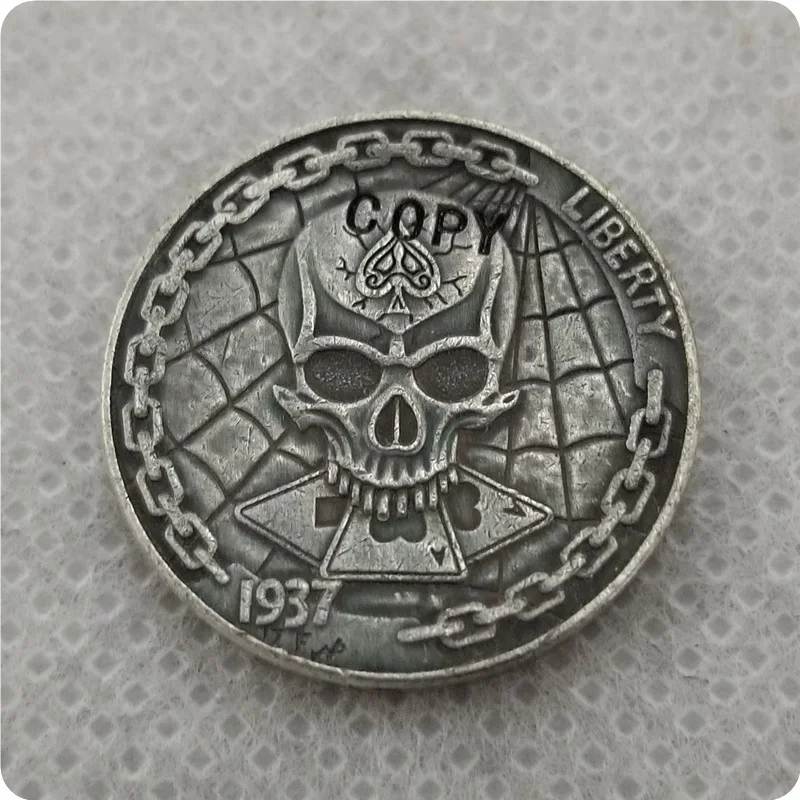 Hobo Coin_Type # 57_1937 D никелевая оболочка с гравировкой в виде американского бруска из