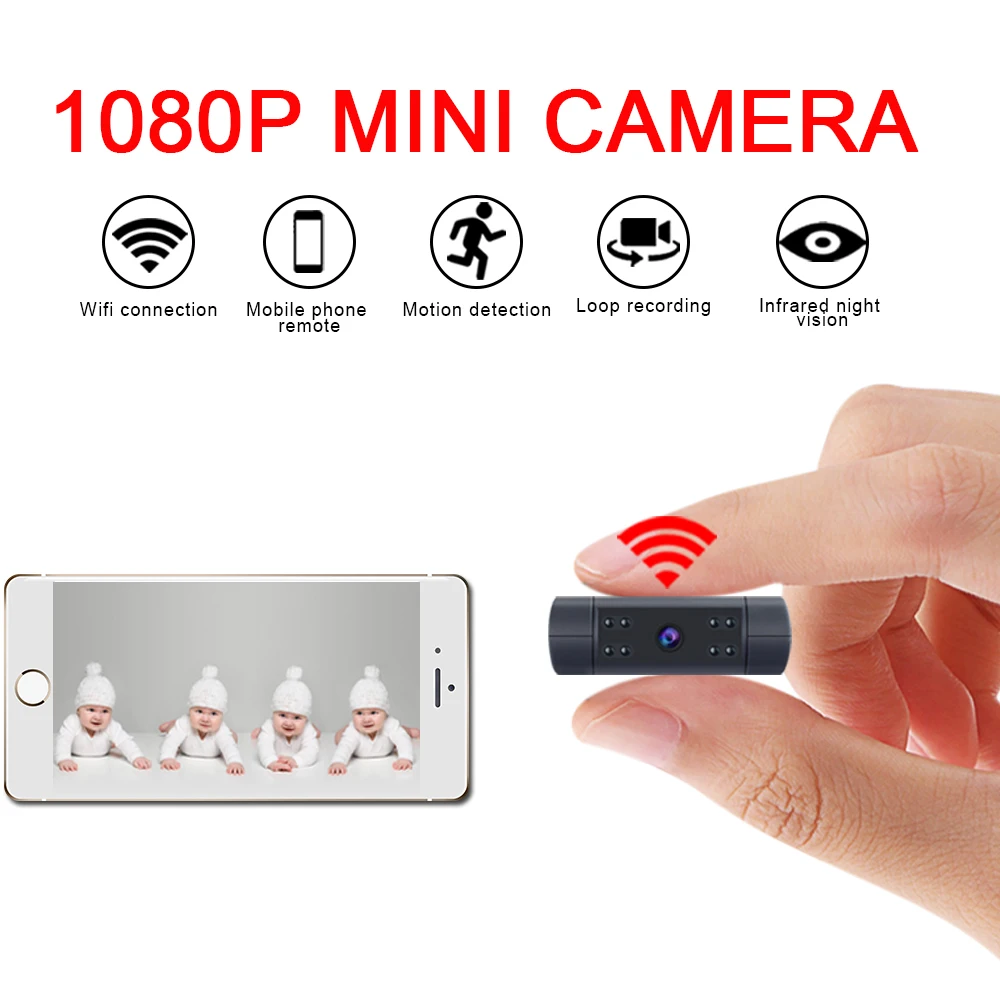 WiFi мини камера беспроводная 4K Ultra HD няня градусов вращающаяся линза монитор