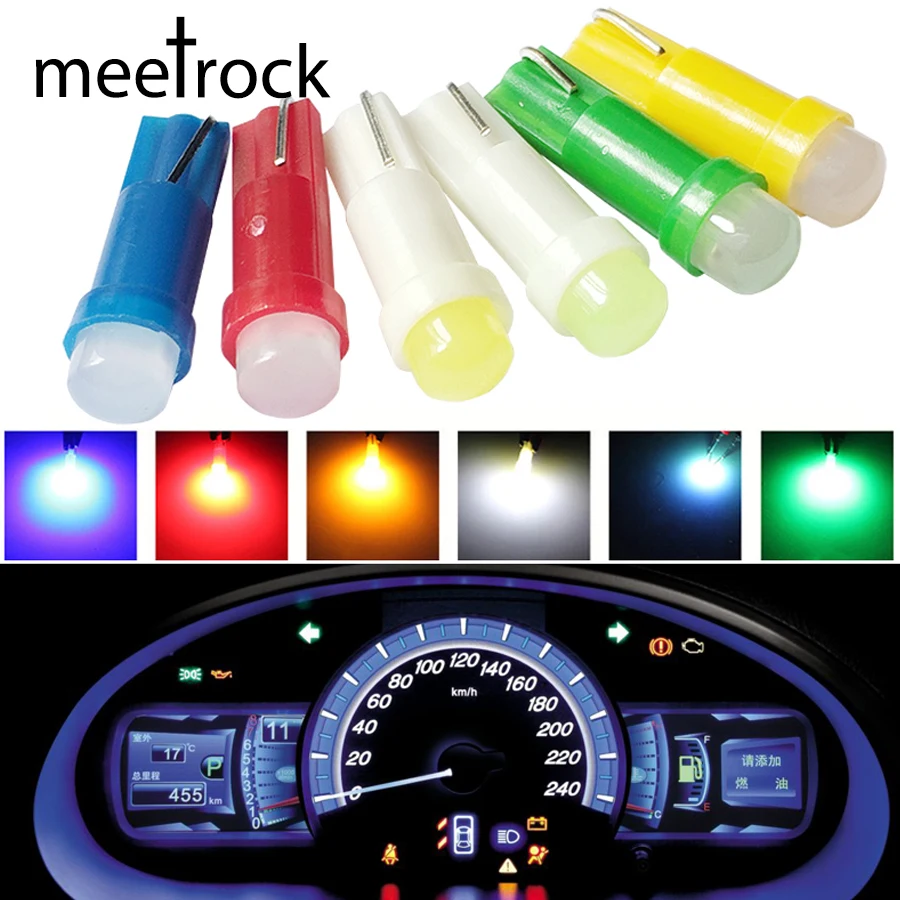 Meetrock 10pcs ceramic T5 led dashboard light gauge instrument car lamp led t5 side auto wedge bulb SMD COB DC 12V
Meetrock 10pcs ceramic T5 led dashboard light gauge instrument car lamp led t5 side auto wedge bulb SMD COB DC 12V