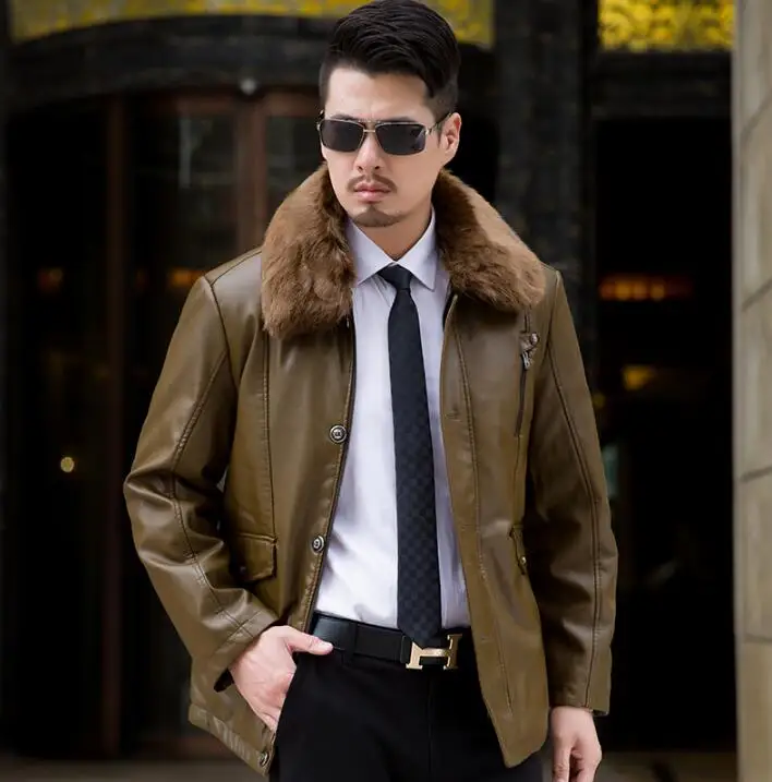 Winter thicken warm leather jacket men clothing mens coats fur collar black brown casual autumn chaquetas motocicletas hombre
Winter thicken warm leather jacket men clothing mens coats fur collar black brown casual autumn chaquetas motocicletas hombre