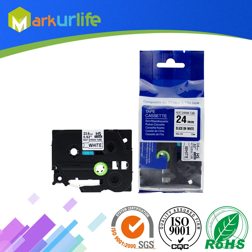 HSe-251 23.6mm Black on White Heat Shrink Compatible for Brother Printer PT-E300 Printable Label Tape HS251 HS-251 HSE251
HSe-251 23.6mm Black on White Heat Shrink Compatible for Brother Printer PT-E300 Printable Label Tape HS251 HS-251 HSE251
