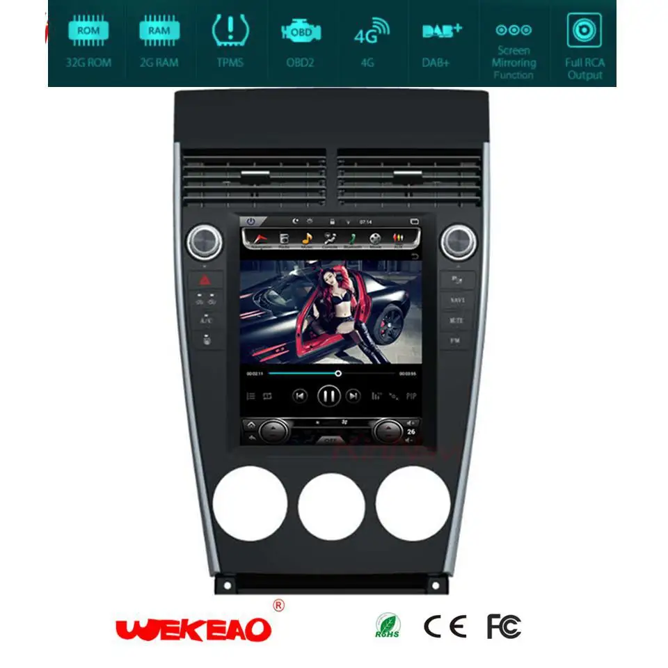 Wekeao 10 4 &quotвертикальный экран Tesla Стиль Авто gps навигация автомобиля радио для Mazda 6