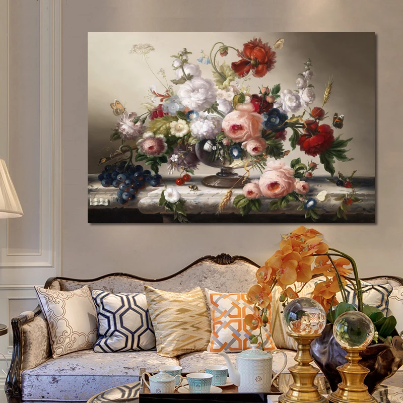 Classic European Still Life Posters and Prints Wall Art Canvas Painting Flowers Arrangement Wall Pictures for Living Room Decor
Classic European Still Life Posters and Prints Wall Art Canvas Painting Flowers Arrangement Wall Pictures for Living Room Decor