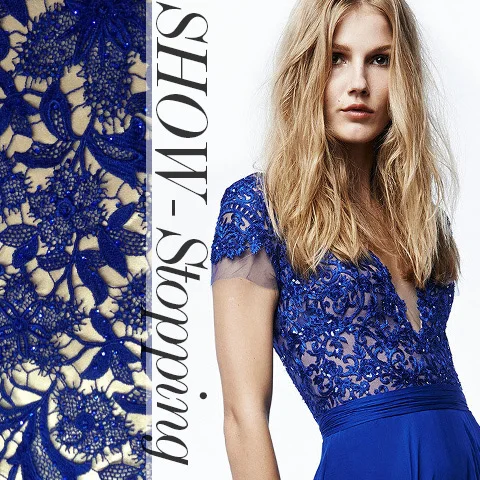 Blue Shiny Drilling Computer Embroidery Lace Fabric Heavy Hollow Wedding Dress Cloth
Blue Shiny Drilling Computer Embroidery Lace Fabric Heavy Hollow Wedding Dress Cloth