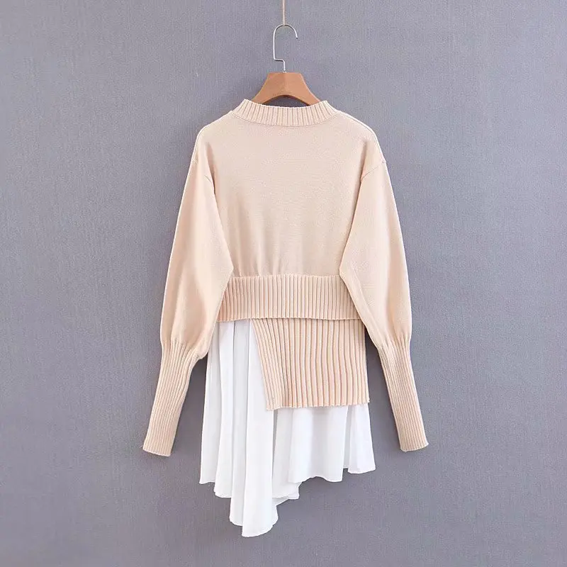 Women Dresses Retro Irregular Knitted Dress Slim Thin Bottoming Dresses Long Sleeve Asymmetry Hem Spliced Mini Dress
Women Dresses Retro Irregular Knitted Dress Slim Thin Bottoming Dresses Long Sleeve Asymmetry Hem Spliced Mini Dress