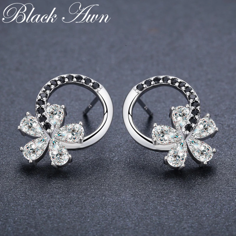2020 New Genuine 3.7g 925 Sterling Silver Jewelry Black Spinel Stone Popular Flower Engagement Stud Earrings for Women I001
2020 New Genuine 3.7g 925 Sterling Silver Jewelry Black Spinel Stone Popular Flower Engagement Stud Earrings for Women I001