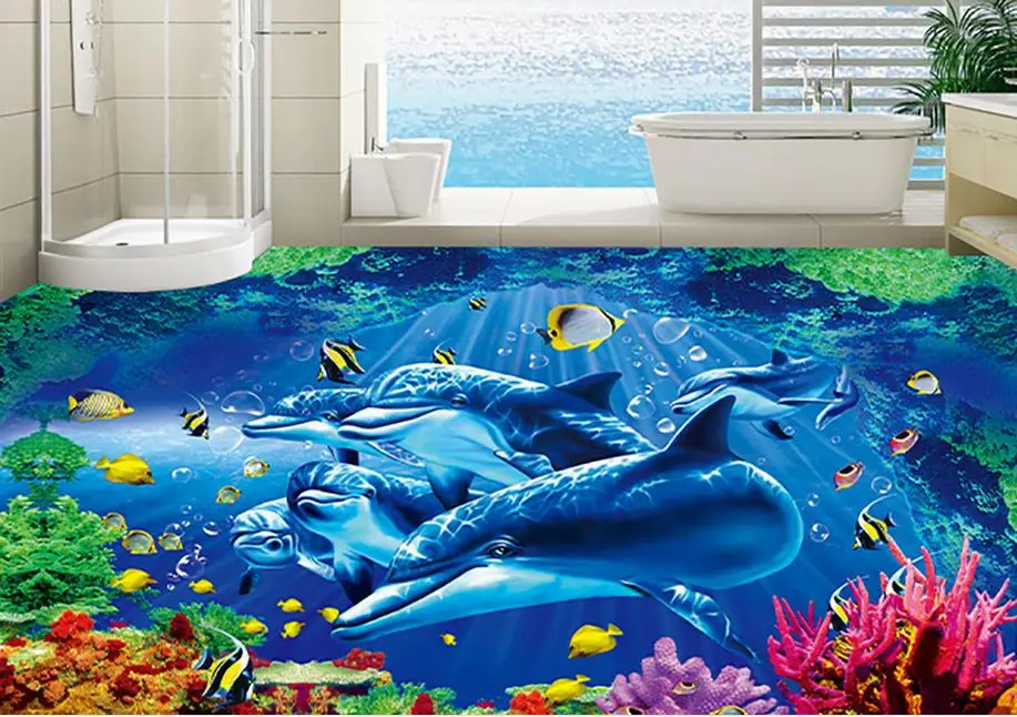 Papel De Parede 3D Flooring Wallpaper PVC Self-Adhesive Waterproof 3D Floor Dolphin coral Wallpapers For Living Room Custom made
Papel De Parede 3D Flooring Wallpaper PVC Self-Adhesive Waterproof 3D Floor Dolphin coral Wallpapers For Living Room Custom made