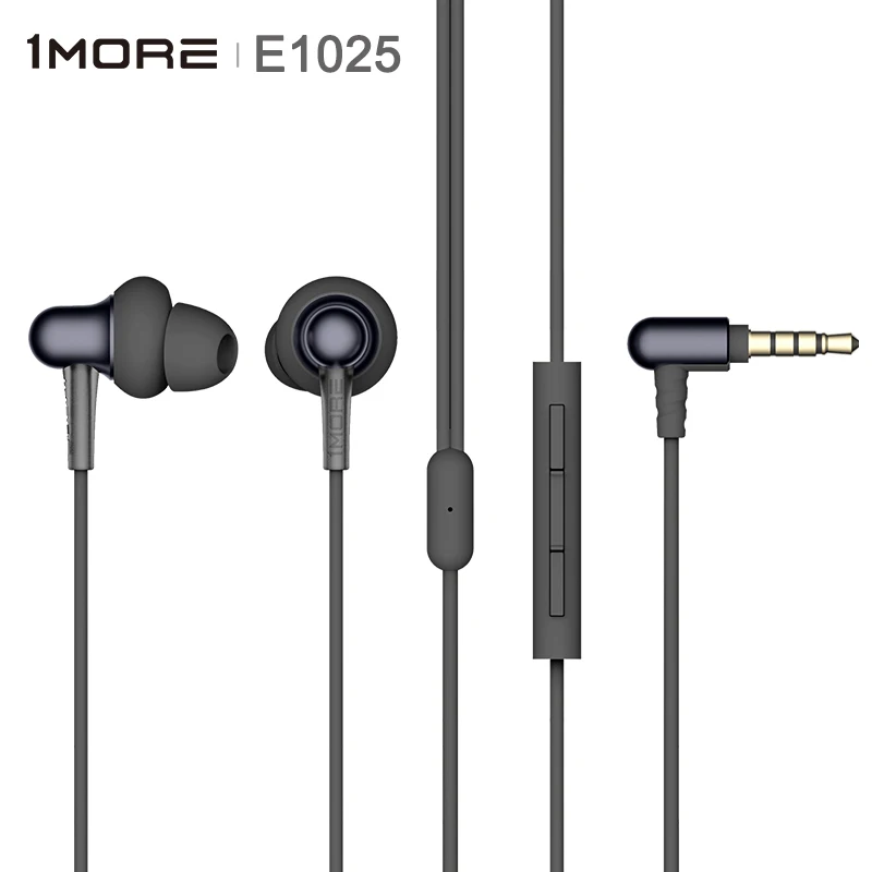 1 еще E1025 стильный двойной Динамический драйвер HiFi наушники-вкладыши с микрофоном