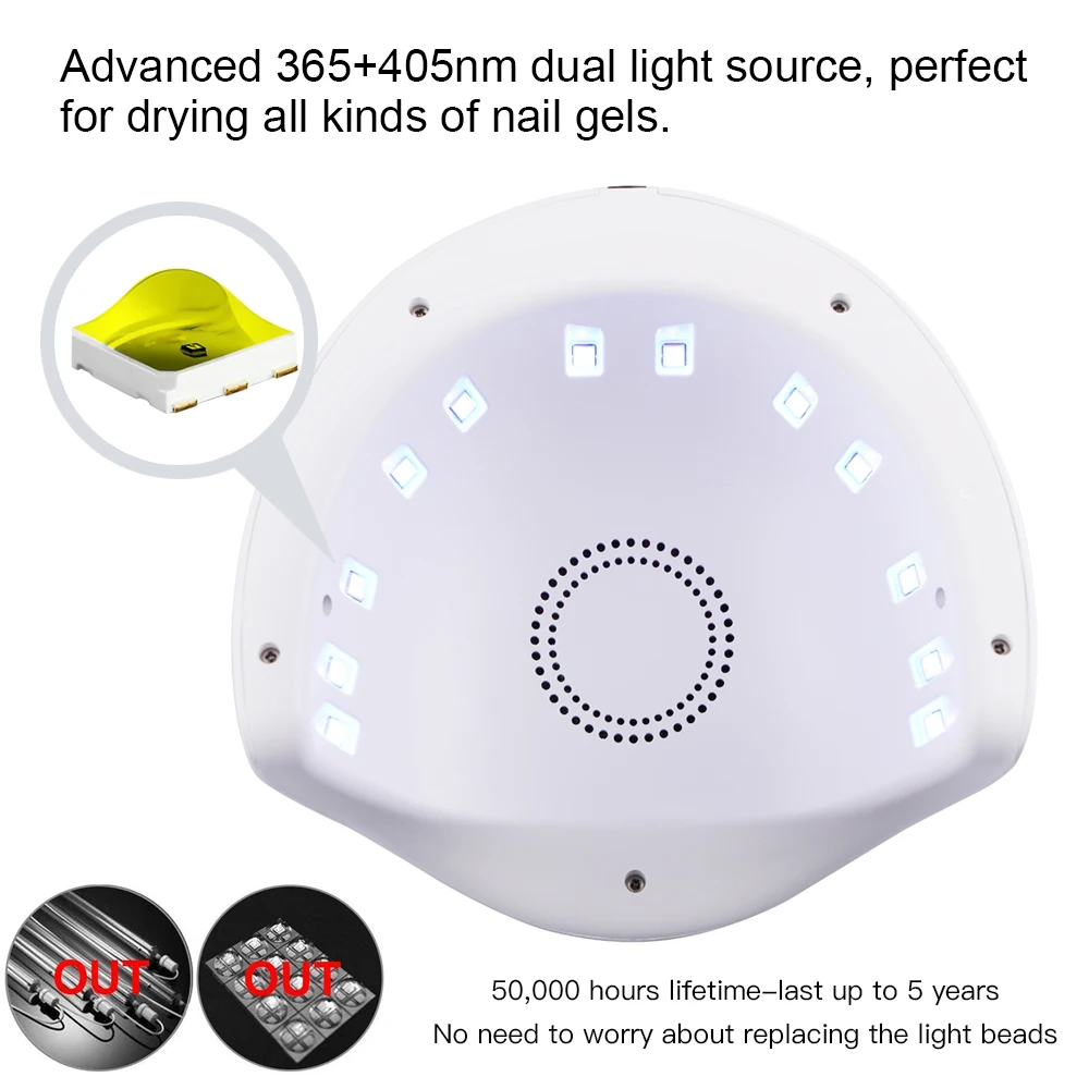 54W Nail Dryer UV Nail Lamp Quick-drying LED UV Nail Drying Lamp 3 Timer Setting 30 LED beads LCD Display Lamp Nail UV Lamp 
54W Nail Dryer UV Nail Lamp Quick-drying LED UV Nail Drying Lamp 3 Timer Setting 30 LED beads LCD Display Lamp Nail UV Lamp