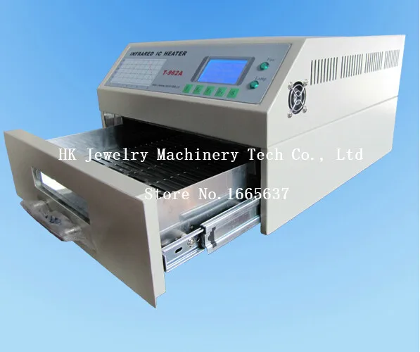 T-962 Reflow Oven Infrared IC Heater Soldering Machine 800 W 180 x 235 mm T962 BGA SMD SMT Rework CE Certificate 1 yr Warranty
T-962 Reflow Oven Infrared IC Heater Soldering Machine 800 W 180 x 235 mm T962 BGA SMD SMT Rework CE Certificate 1 yr Warranty