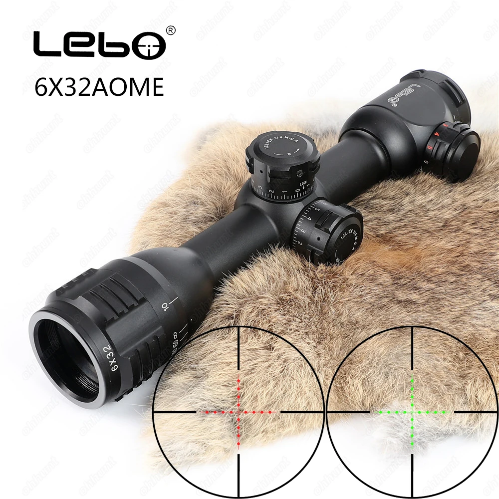 LEBO 6x32 AOME Mil-Dot стекло с гравировкой и подсветкой компактная тактическая