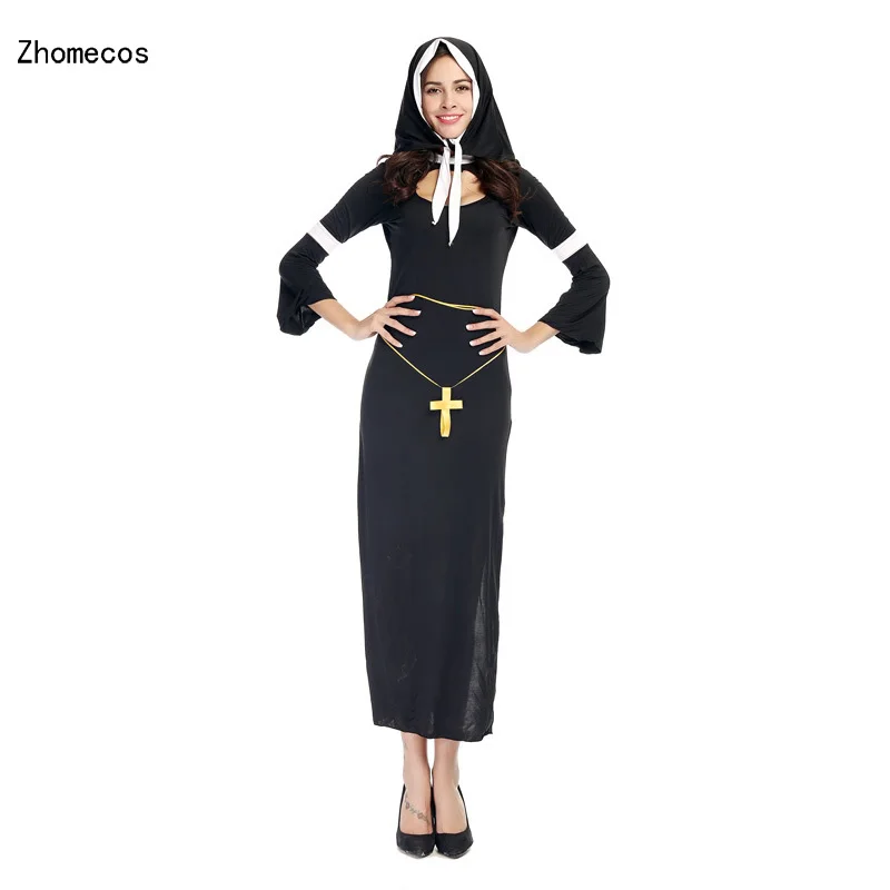 Woman Black Nun Dress With Hooded Suit Costumes Cosplay For Woman Halloween Easter Party Cosplay
Woman Black Nun Dress With Hooded Suit Costumes Cosplay For Woman Halloween Easter Party Cosplay