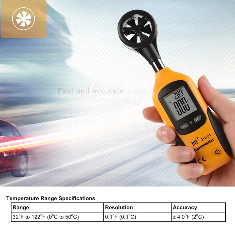 Handheld Anemometer Wind Speed Meter Portable Air Flow Thermometer for Windsurfing Kiteflying Yacht Sailing Surfing Fishing
Handheld Anemometer Wind Speed Meter Portable Air Flow Thermometer for Windsurfing Kiteflying Yacht Sailing Surfing Fishing