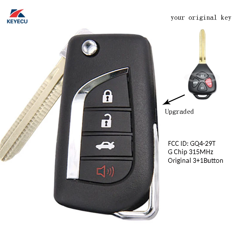 KEYECU Replacement Upgraded Flip Remote Key Fob 3+1 Button for Toyota Corolla Venza 2009-2015 GQ4-29T + G
KEYECU Replacement Upgraded Flip Remote Key Fob 3+1 Button for Toyota Corolla Venza 2009-2015 GQ4-29T + G