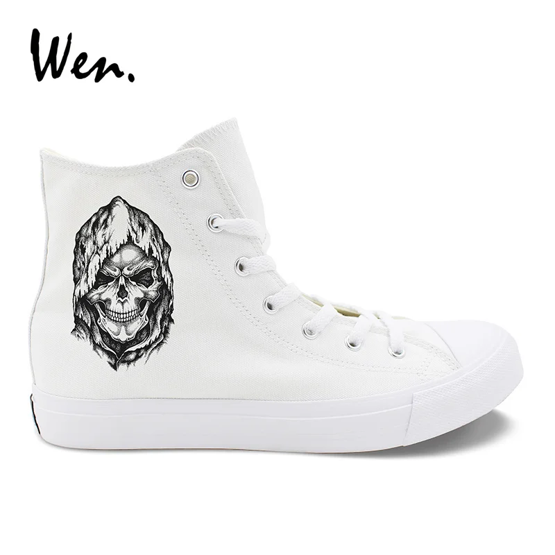 Wen Design Grim Reaper Death Skull High Top Male Canvas Casual Shoes White Black Unisex Vulcanized Sneakers Flat Outdoor Shoes
Wen Design Grim Reaper Death Skull High Top Male Canvas Casual Shoes White Black Unisex Vulcanized Sneakers Flat Outdoor Shoes