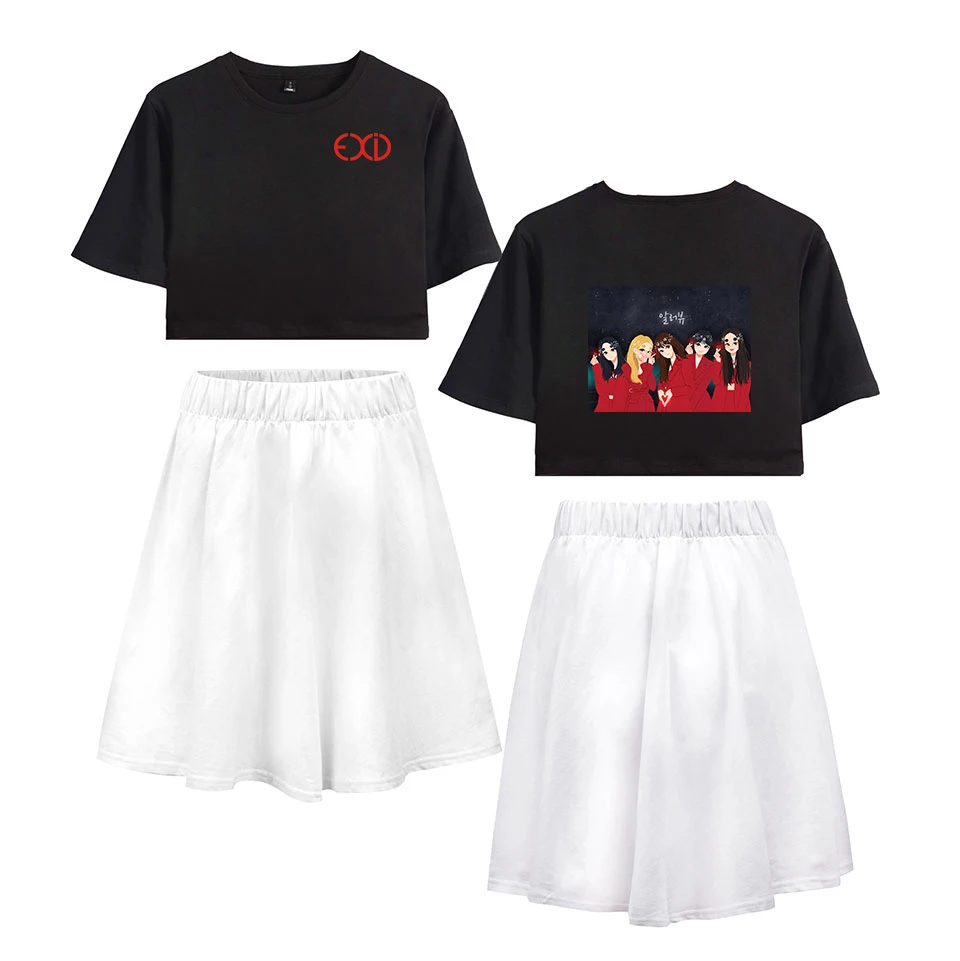 2019 EXID Kpop Women Short Sleeve Crop Tops Two Piece Set Solid Tops Tee And Skirt Sexy Suits Summer 2 Piece Set For Female
2019 EXID Kpop Women Short Sleeve Crop Tops Two Piece Set Solid Tops Tee And Skirt Sexy Suits Summer 2 Piece Set For Female