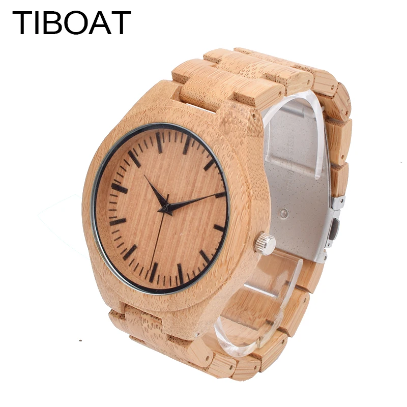 Relogio masculino tiboat модные Для мужчин часы Дизайн деревянные Японский кварцевый 2035