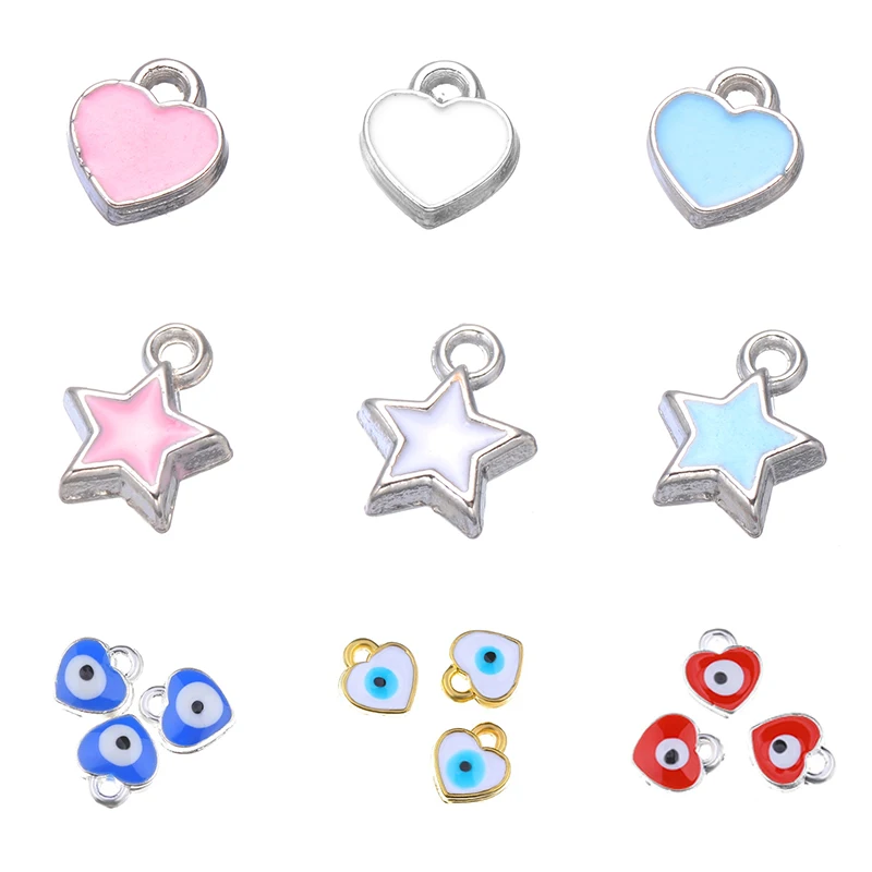 Juya 50Pcs/Lot Wholesale HandiCraft Evil Eye Love Heart Star Resin Enamel Small Charms For DIY Women Kids Fashion Bijoux Making
Juya 50Pcs/Lot Wholesale HandiCraft Evil Eye Love Heart Star Resin Enamel Small Charms For DIY Women Kids Fashion Bijoux Making