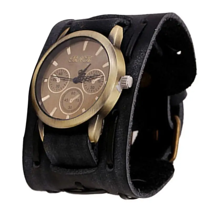 Hot Selling New Retro Punk Rock Brown Big Wide Leather Bracelet Cuff Men Watch Quartz Wrist Watches Horloges Xfcs Saat Clocks
Hot Selling New Retro Punk Rock Brown Big Wide Leather Bracelet Cuff Men Watch Quartz Wrist Watches Horloges Xfcs Saat Clocks