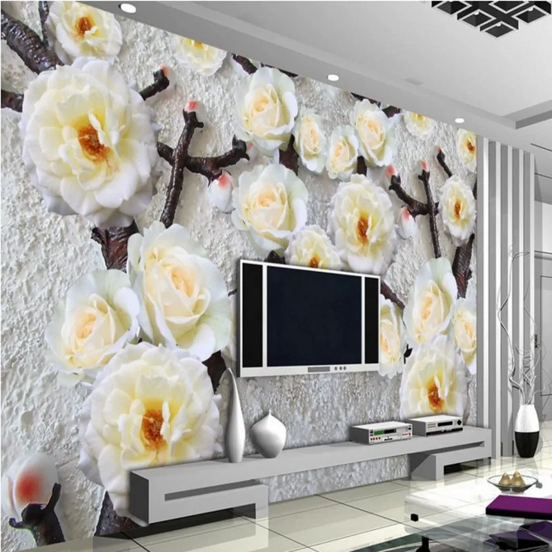beibehang Large custom wallpaper 3D stereo modern flower TV background living room bedroom study house entrance decoration
beibehang Large custom wallpaper 3D stereo modern flower TV background living room bedroom study house entrance decoration