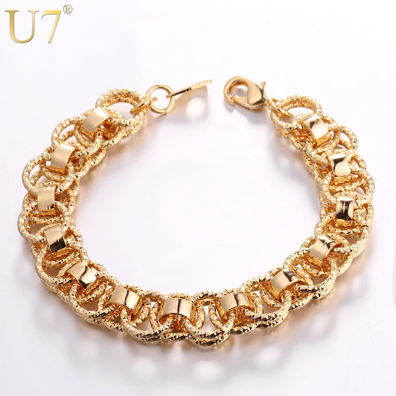 U7 Hand Chain Bracelet Trendy Gold/Silver/Black Color 21cm Unique Round Bracelets Bangles Women/Men Jewelry Hot Sale H489
U7 Hand Chain Bracelet Trendy Gold/Silver/Black Color 21cm Unique Round Bracelets Bangles Women/Men Jewelry Hot Sale H489