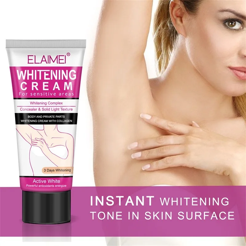 ELAIMEI 50ml Armpit Whitening Cream Body Cream Between Legs Knees Private Parts Whitening Formula Armpit Whitener Intimate Cream
ELAIMEI 50ml Armpit Whitening Cream Body Cream Between Legs Knees Private Parts Whitening Formula Armpit Whitener Intimate Cream