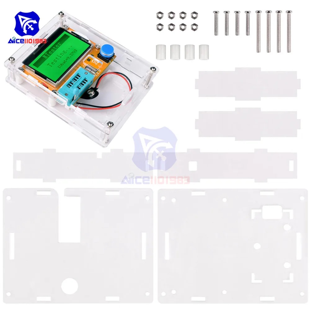 Фото Тестер для транзисторов diymore Mega328 LCR T4 M328 измеритель диодов триодов конденсаторов