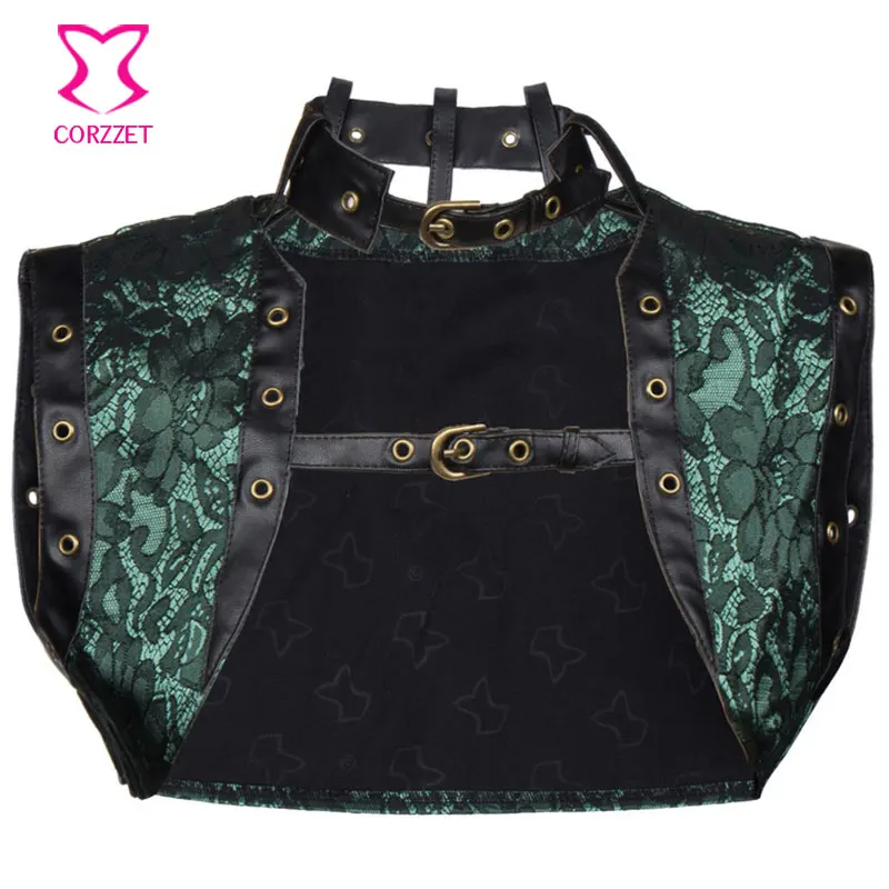 6XL Green Floral Brocade And Leather Vintage Gothic Jacket Steampunk Coat Women Bolero Burlesque Outfits Sexy Corset Accessories
6XL Green Floral Brocade And Leather Vintage Gothic Jacket Steampunk Coat Women Bolero Burlesque Outfits Sexy Corset Accessories