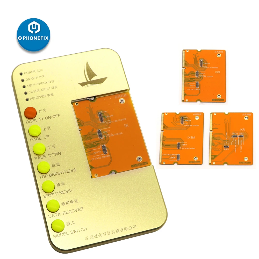PHONEFIX DL-100 Intelligent Multifunctional Test Board for iPhone X XS XSMAX XR Screen Flip / Display / Touch Screen Test Board
PHONEFIX DL-100 Intelligent Multifunctional Test Board for iPhone X XS XSMAX XR Screen Flip / Display / Touch Screen Test Board